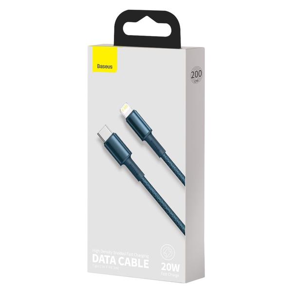 Baseus Type-C - Lightning kábel, sűrű szövésű gyorstöltő kábel PD 20W 2m, kék (CATLGD-A03)