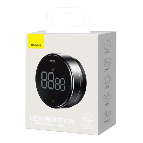 Baseus otthon, Heyo Pro forgatható visszaszámláló időzítő óra, sötét szürke (FMDS000013)