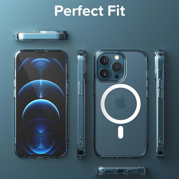 Ringke iPhone 13 Pro tok, Fusion Magnetic, MagSafe töltő felvevő funkció (töltő és kábel nélkül), Matt átlátszó