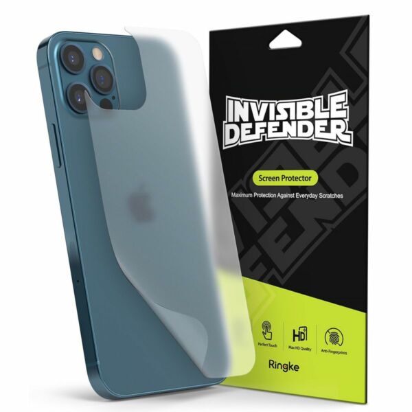 Ringke iPhone 12/12 Pro hátlap védő fólia, Invisible Defender (2pcs), Átlátszó