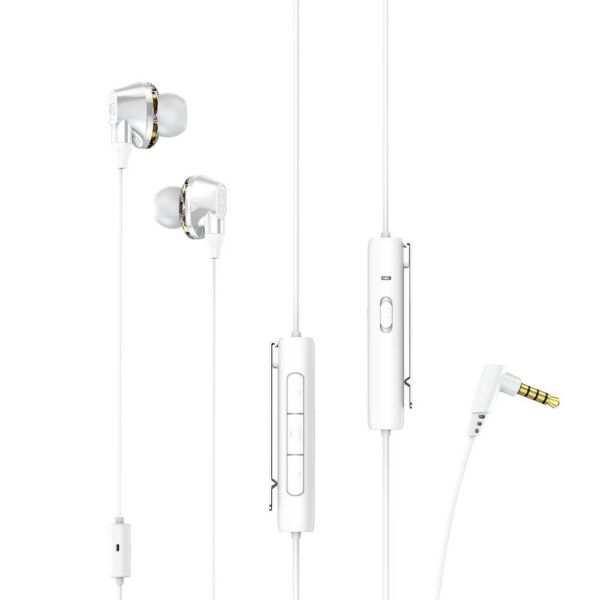 Baseus fülhallgató, Encok H08, Immersive virtual 3D gaming, mini jack, vezetékes, vezérlővel, fehér/szürke (NGH08-2G)