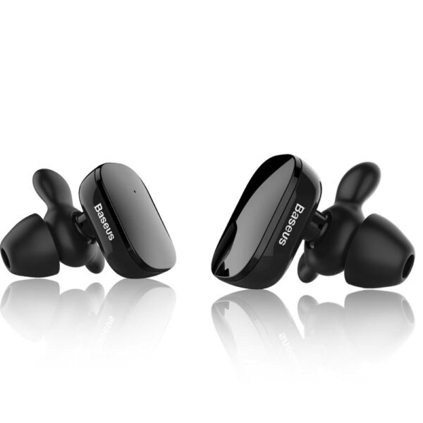 Baseus fülhallgató, Bluetooth Encok W02, Truly Wireless Touch Control, Binaural, zajcsökkentés, HD hang, BT 4.2, fekete (NGW02-01)