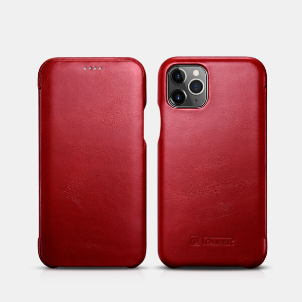 iCarer iPhone 11 Pro tok, Vintage Ívelt élű, piros