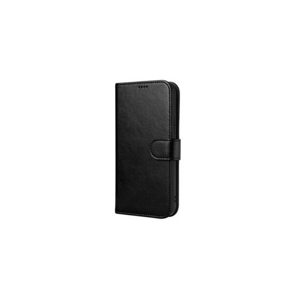 iCarer iPhone 12 mini (5.4) tok, Luxury Leather Sorozat oldalt nyíló (fémcsattal az elején), fekete