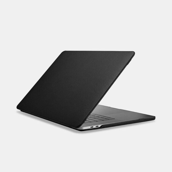 iCarer Apple Macbook Pro 15 Tok, Valódi Bőr (szőtt mintás), fekete
