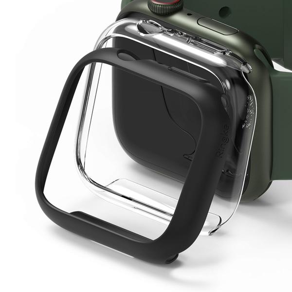 Ringke Watch 7 Series, tok, 45 mm, Slim (2db/csomag), Átlátszó/Matt fekete