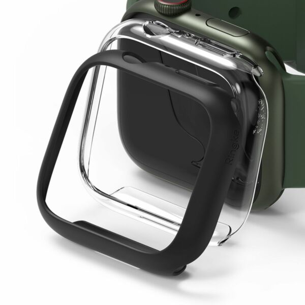 Ringke Watch 7 Series, tok, 41 mm, Slim (2db/csomag), Átlátszó/Matt fekete