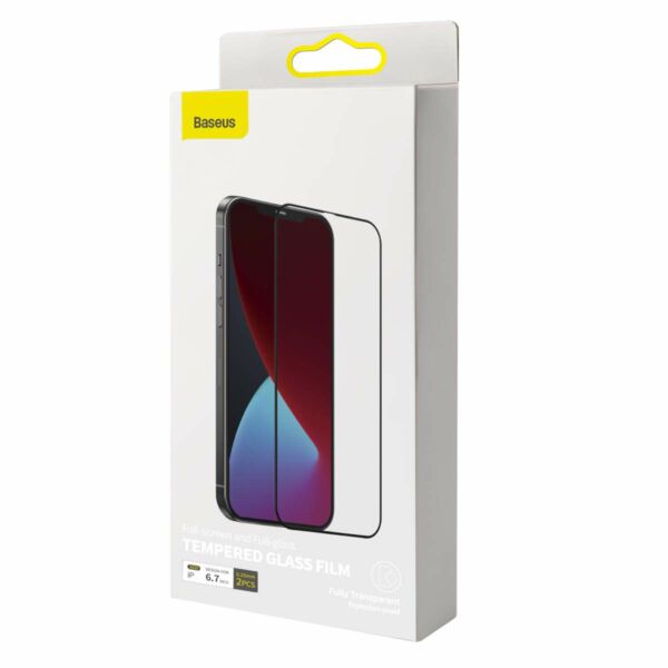 Baseus iPhone 12 Pro Max 0.25 mm, teljes felületre, edzett üveg (2 db), fekete (SGAPIPH67N-KC01)