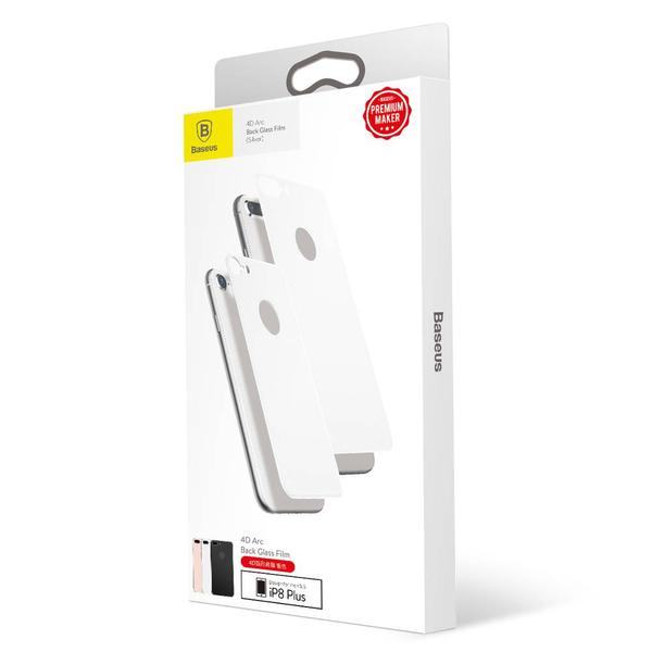 Baseus iPhone 8/7 Plus 0.3 mm, 4D teljes lefedésre hátlap edzett üveg fólia, ezüst (SGAPIPH8P-4D0S)