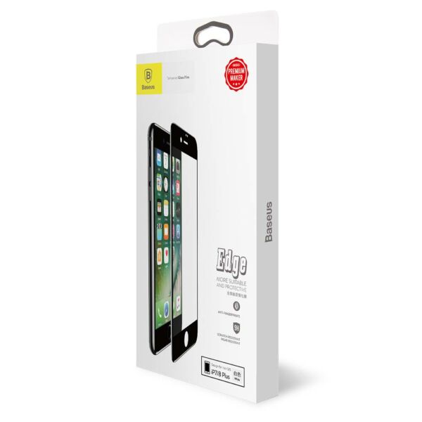 Baseus iPhone 8/7 Plus 0.3 mm, teljes felületre edzett üveg kijelzővédő fólia, fehér (SGAPIPH8P-KA02)