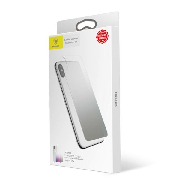 Baseus iPhone X/XS (5.8") 0.3 mm, színezett hátlap edzett üveg fólia, fekete (SGAPIPHX-GR01)
