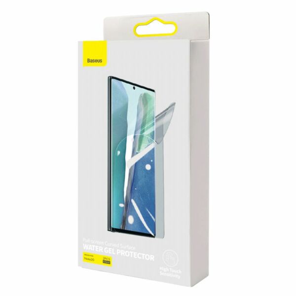 Baseus Samsung Note 20 0.15 mm teljes felületre kijelzővédő fólia, Water Gel (2 db/csomag + keret), átlátszó (SGSANOTE20-SA02)