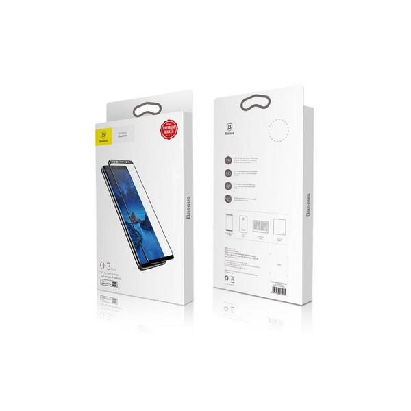 Baseus Samsung S9 Plus 0.3 mm, teljes felületre edzett üveg kijelzővédő fólia, fekete (SGSAS9P-TM01)