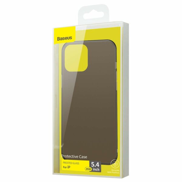 Baseus iPhone 12 mini tok, Frosted Glass, fekete (WIAPIPH54N-WS01)