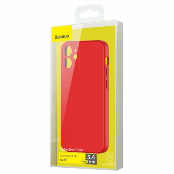 Baseus iPhone 12 mini tok, Liquid Sicila Gel, piros (WIAPIPH54N-YT09)