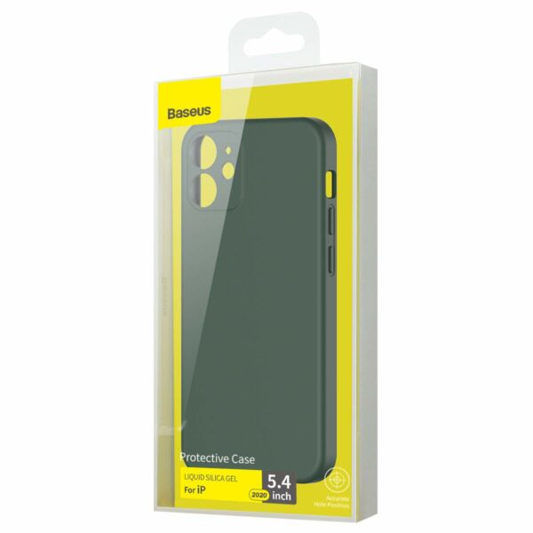 Baseus iPhone 12 mini tok, Liquid Sicila Gel, sötét zöld (WIAPIPH54N-YT6A)
