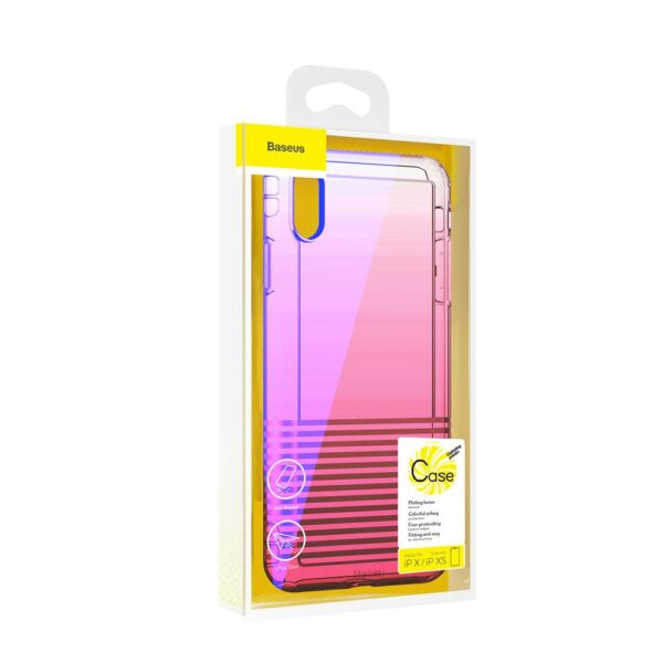 Baseus iPhone XS tok, Colorful Airbag, rózsaszín (WIAPIPH58-XC04)