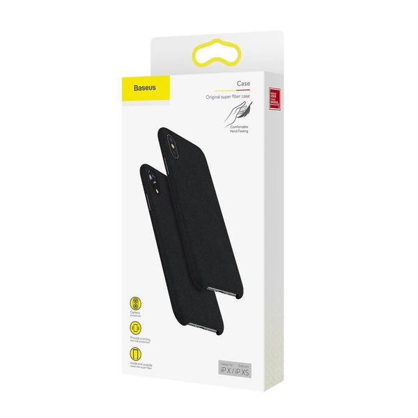 Baseus iPhone XS tok, Original Super Fiber, csúszásmentes, fekete (WIAPIPH58-YP01)