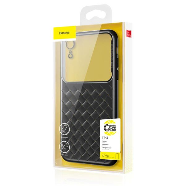 Baseus iPhone XR üveg & tok, BV Weaving, fekete (WIAPIPH61-BL01)