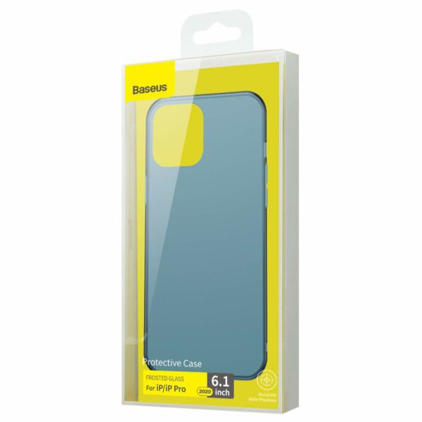 Baseus iPhone 12/12 Pro tok, Frosted Glass, sötétkék (WIAPIPH61P-WS03)