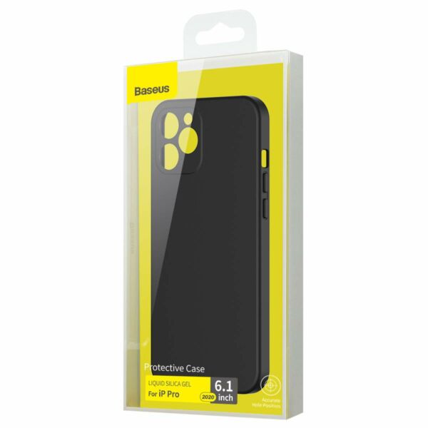 Baseus iPhone 12/12 Pro tok, Liquid Sicila Gel, fekete (WIAPIPH61P-YT01)