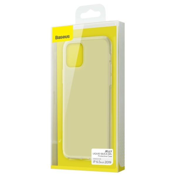 Baseus iPhone 11 Pro Max tok, Jelly Liquid Silica Gel Protective, átlátszó fehér (WIAPIPH65S-GD02)