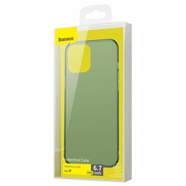 Baseus iPhone 12 Pro Max tok, Frosted Glass, sötétzöld (WIAPIPH67N-WS06)