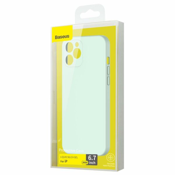 Baseus iPhone 12 Pro Max, Liquid Sillica Gel, menta zöld (WIAPIPH67N-YT6B)