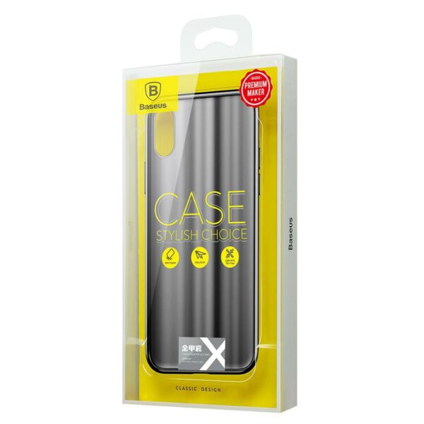 Baseus iPhone X/XS tok, Glass Sparkling, fekete (WIAPIPHX-KI01)