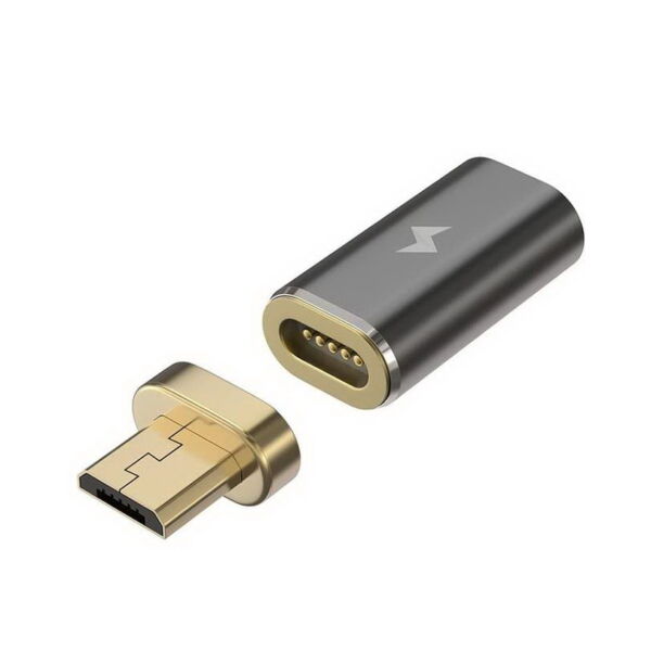 Chargeasap Mágneses töltőfej, Micro USB, ezüst