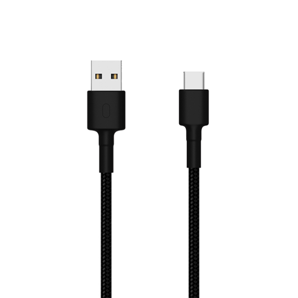 Xiaomi Type-C kábel, Braided, 3A, 1m, fekete