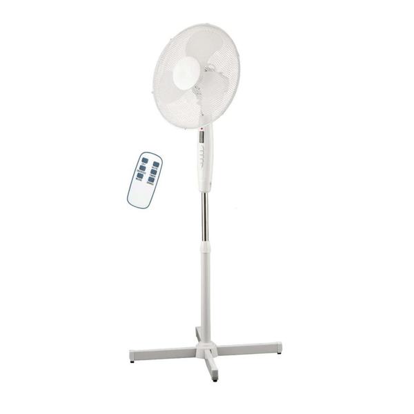 Elit FR-16W álló ventilátor, távirányítóval, 40 cm, három sebesség, 7.5 órás időzítőfunkcióval, három fokozatú légkeverés, fehér EU