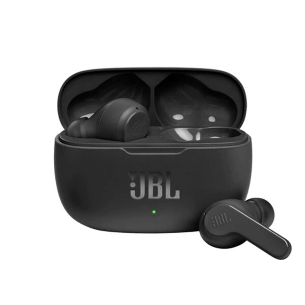 JBL Wave 200 TWS Bluetooth vezeték nélküli fülhallgató, mély basszus, IPX2, érintésvezérlés, fekete EU