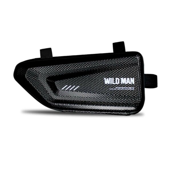 WILDMAN kerékpár táska E4, 1.5L, több funkciós, vízálló, középső vázra szerelhető, háromszög alakú, tárolótáska, fekete