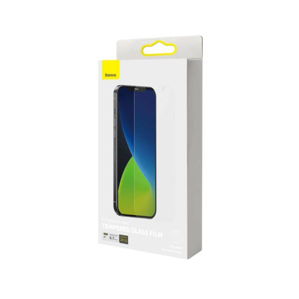 Baseus iPhone 12 Pro Max 0.25 mm, Frosted Glass, teljes felületre, (2db/csomag), átlátszó (SGAPIPH67N-LM02)