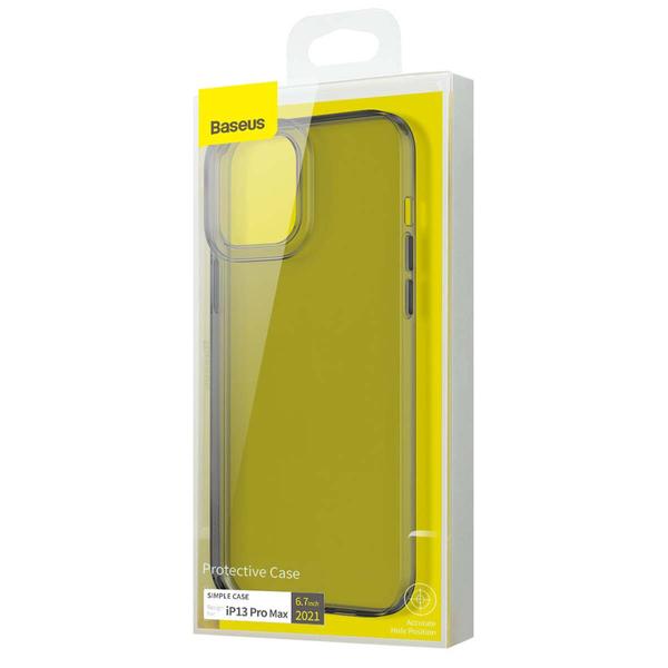 Baseus iPhone 13 Pro Max Simple Series tok, átlátszó fekete (ARAJ000501)